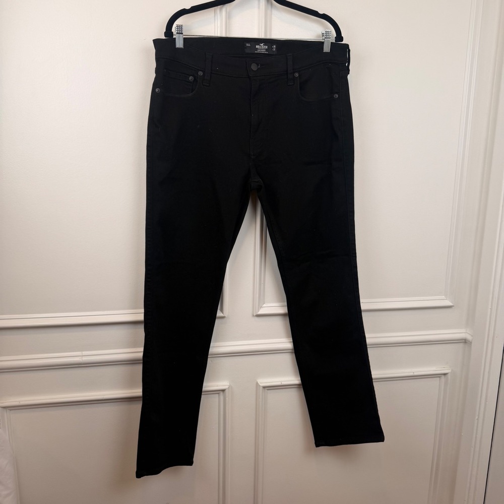 Hollister Slim Straight Advanced Stretch Jeans Mens 36x32 Black Denim Pants
